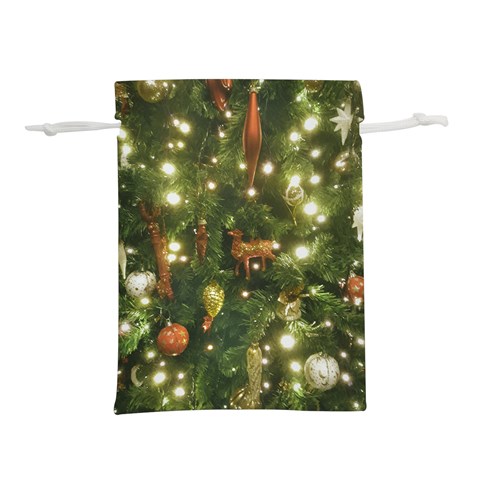 Christmas Tree Decoration Photo Lightweight Drawstring Pouch (L) from ArtsNow.com Front