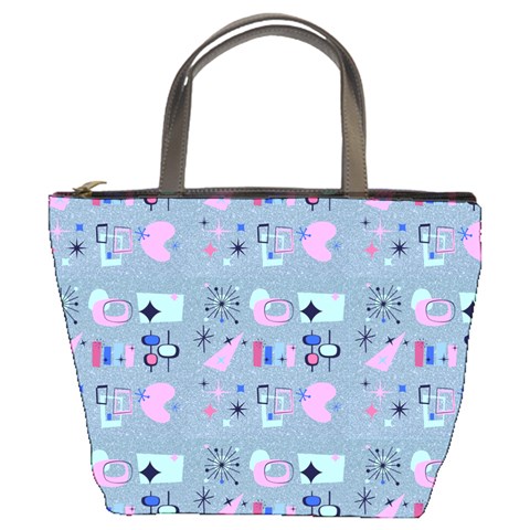 50s Diner Print Blue Bucket Bag from ArtsNow.com Front