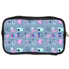 50s Diner Print Blue Toiletries Bag (Two Sides) from ArtsNow.com Front