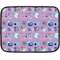 50s Diner Print Pink Double Sided Fleece Blanket (Mini)  from ArtsNow.com 35 x27  Blanket Front