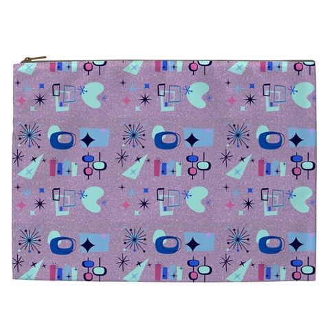 50s Diner Print Pink Cosmetic Bag (XXL) from ArtsNow.com Front