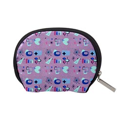 50s Diner Print Pink Accessory Pouch (Small) from ArtsNow.com Back