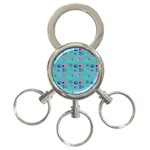 50s Diner Print Mint Green 3-Ring Key Chain