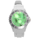 Green Vibrant Abstract No4 Round Plastic Sport Watch (L)