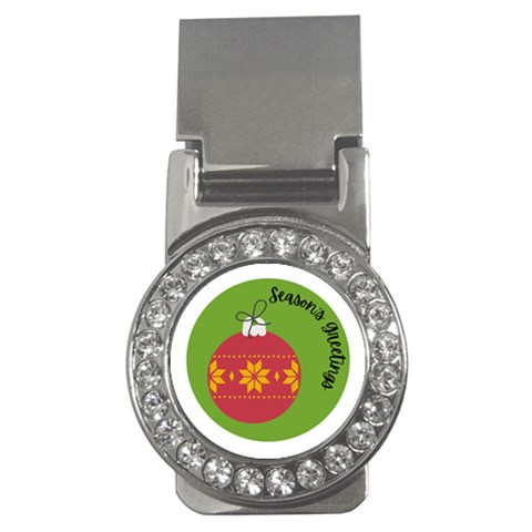 Seasons Greeting Christmas Ornament  Money Clips (CZ)  from ArtsNow.com Front