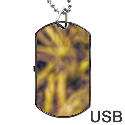 Yellow Abstract Stars Dog Tag USB Flash (Two Sides) from ArtsNow.com Front