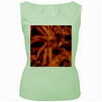 Red Abstract Stars Women s Green Tank Top