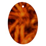 Red Abstract Stars Oval Ornament (Two Sides)
