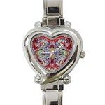 Red Feathers Heart Italian Charm Watch