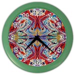 Red Feathers Color Wall Clock