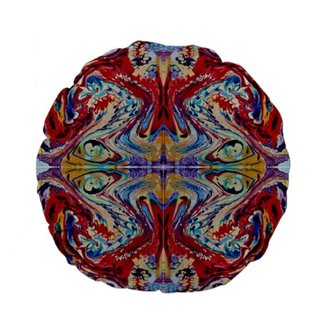 Red Feathers Standard 15  Premium Flano Round Cushions from ArtsNow.com Back