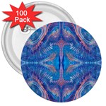 Blue Repeats 3  Buttons (100 pack) 