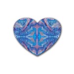 Blue Repeats Rubber Heart Coaster (4 pack)