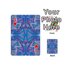 Blue Repeats Playing Cards 54 Designs (Mini) from ArtsNow.com Front - Heart4