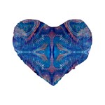 Blue Repeats Standard 16  Premium Heart Shape Cushions