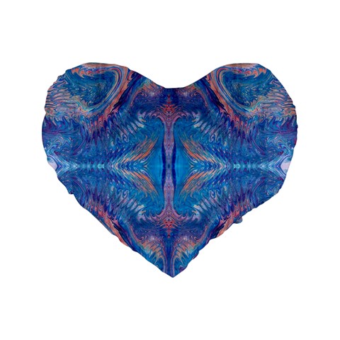 Blue Repeats Standard 16  Premium Flano Heart Shape Cushions from ArtsNow.com Front