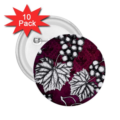 Grapes On Purple 2.25  Buttons (10 pack)  from ArtsNow.com Front