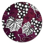 Grapes On Purple Magnet 5  (Round)