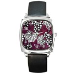 Grapes On Purple Square Metal Watch