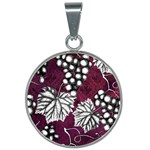 Grapes On Purple 25mm Round Necklace
