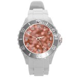 Light Reflections Abstract No6 Rose Round Plastic Sport Watch (L)