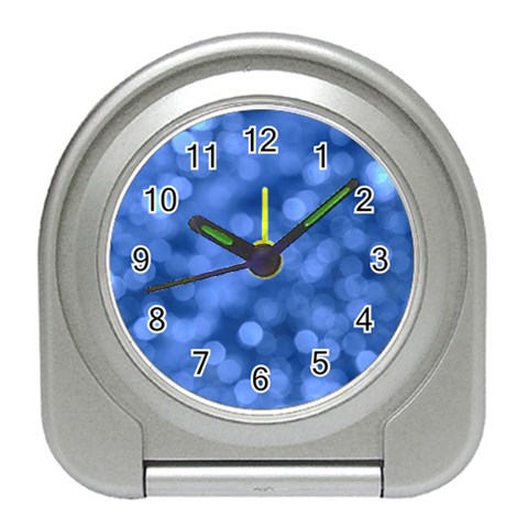 Light Reflections Abstract No5 Blue Travel Alarm Clock from ArtsNow.com Front