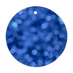 Light Reflections Abstract No5 Blue Round Ornament (Two Sides)