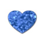 Light Reflections Abstract No5 Blue Rubber Heart Coaster (4 pack)