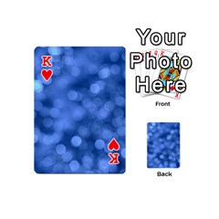King Light Reflections Abstract No5 Blue Playing Cards 54 Designs (Mini) from ArtsNow.com Front - HeartK