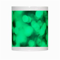Light Reflections Abstract No10 Green White Mugs from ArtsNow.com Center