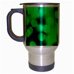 Light Reflections Abstract No10 Green Travel Mug (Silver Gray)