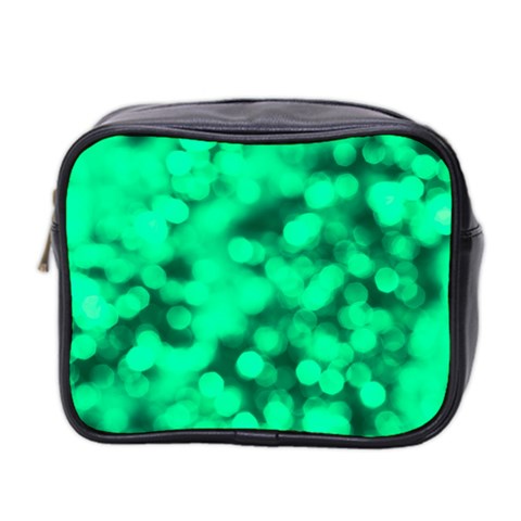 Light Reflections Abstract No10 Green Mini Toiletries Bag (Two Sides) from ArtsNow.com Front