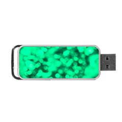 Light Reflections Abstract No10 Green Portable USB Flash (Two Sides) from ArtsNow.com Front