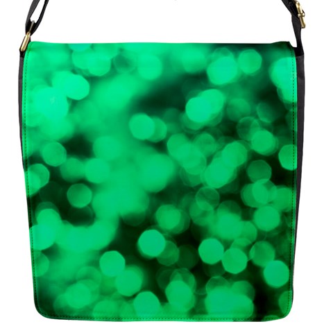 Light Reflections Abstract No10 Green Flap Closure Messenger Bag (S) from ArtsNow.com Front