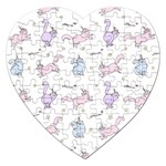 Unicorn Cats Pattern 2 Jigsaw Puzzle (Heart)