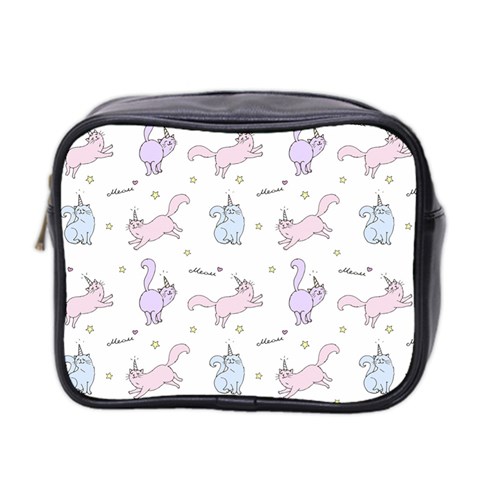 Unicorn Cats Pattern 2 Mini Toiletries Bag (Two Sides) from ArtsNow.com Front