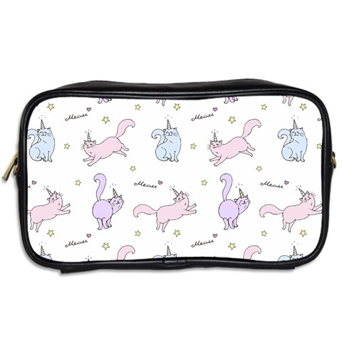 Unicorn Cats Pattern 2 Toiletries Bag (Two Sides) from ArtsNow.com Back