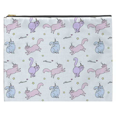Unicorn Cats Pattern 2 Cosmetic Bag (XXXL) from ArtsNow.com Front