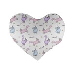 Unicorn Cats Pattern 2 Standard 16  Premium Flano Heart Shape Cushions