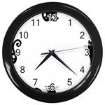 Cats Pattern Example Wall Clock (Black)