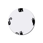 Cats Pattern Example Rubber Coaster (Round)