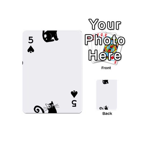 Cats Pattern Example Playing Cards 54 Designs (Mini) from ArtsNow.com Front - Spade5