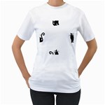 Cats Pattern Example Women s T-Shirt (White) 