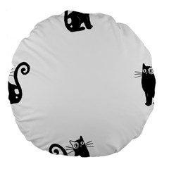 Cats Pattern Example Large 18  Premium Flano Round Cushions from ArtsNow.com Front
