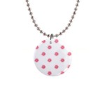 Lips Bubblegum Pattern 1  Button Necklace