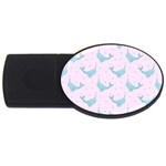 Narwales Stars  Pattern Pink USB Flash Drive Oval (4 GB)