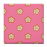 Cookies Pattern Pink Tile Coaster