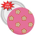 Cookies Pattern Pink 3  Buttons (100 pack) 