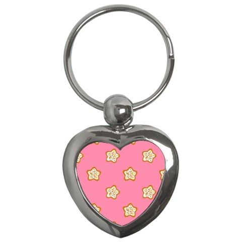 Cookies Pattern Pink Key Chain (Heart) from ArtsNow.com Front