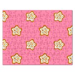 Cookies Pattern Pink Rectangular Jigsaw Puzzl